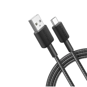 ANKER CABLE NYLON USB-A TO USB-C (6FT BRAIDED) BLACK