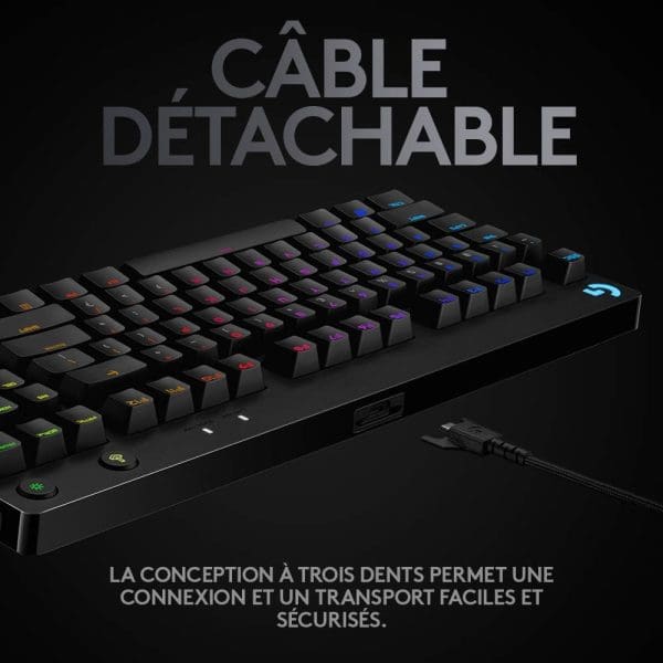 Logitech G Pro X Clavier de Jeu mécanique switches GX Blue – Image 2