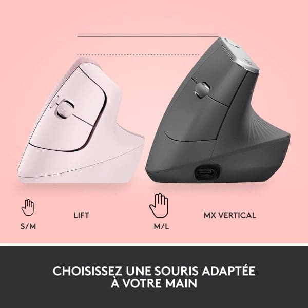 Logitech Lift Souris Ergonomique Verticale,(Noire) – Image 9