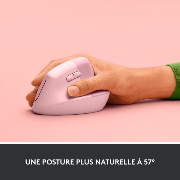 Logitech Lift Souris Ergonomique Verticale,(Rose) – Image 7