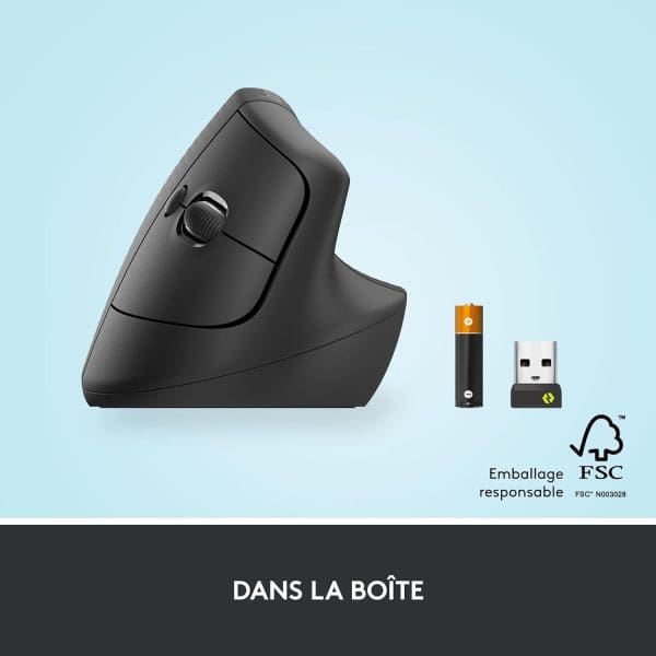 Logitech Lift Souris Ergonomique Verticale,(Noire) – Image 4