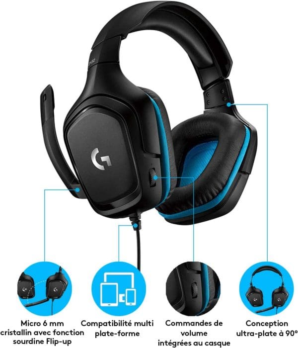 Logitech G432 Casque Gamer Filaire, Son 7.1 – Image 2