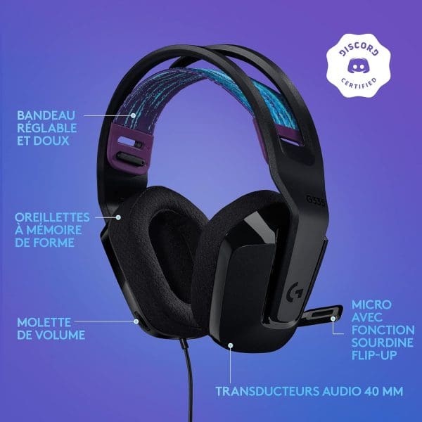 Logitech G335 Casque Gamer Filaire – Image 2