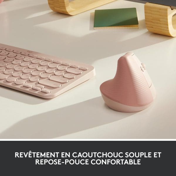 Logitech Lift Souris Ergonomique Verticale,(Rose) – Image 2