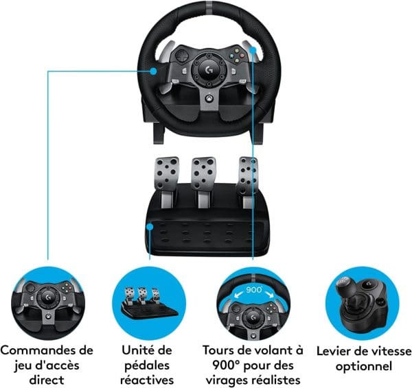 Logitech G G920 Driving Force Aluminium  et Pédales – Image 5