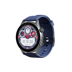 ORYX Gleam4 (Cadran Argent Bracelet Silicone Bleu)
