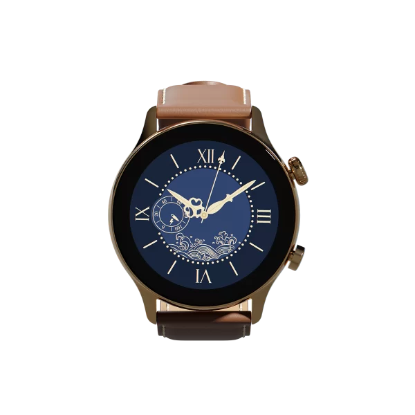 ORYX Gleam4 (Cadran Cuivre doré Bracelet Cuir Marron) – Image 2