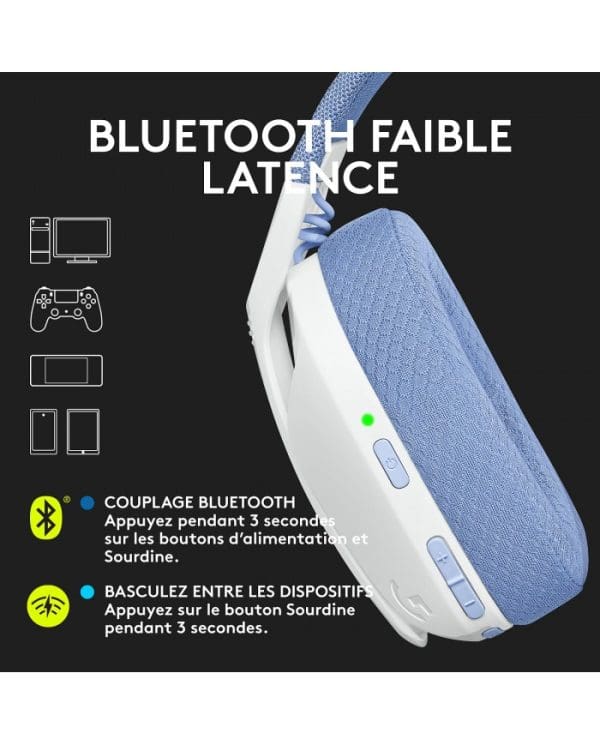 Logitech G435 LIGHTSPEED & Bluetooth sans Fil Casque Gamer – Image 3