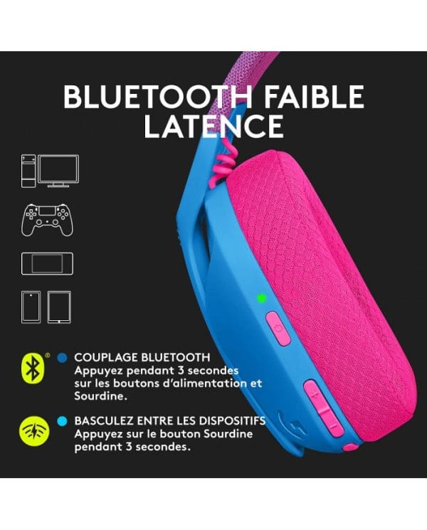 Logitech G435 LIGHTSPEED & Bluetooth sans Fil Casque Gamer – Image 2