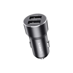 ORYX Chargeur de voiture, double port USB, 12W Noir