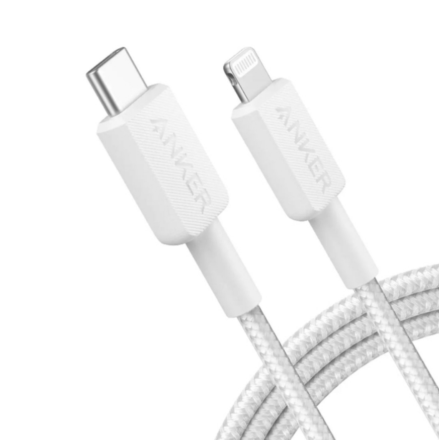 ANKER 322 USB-C TO LIGHTNING CABLE (3FT BRAIDED) WHITE
