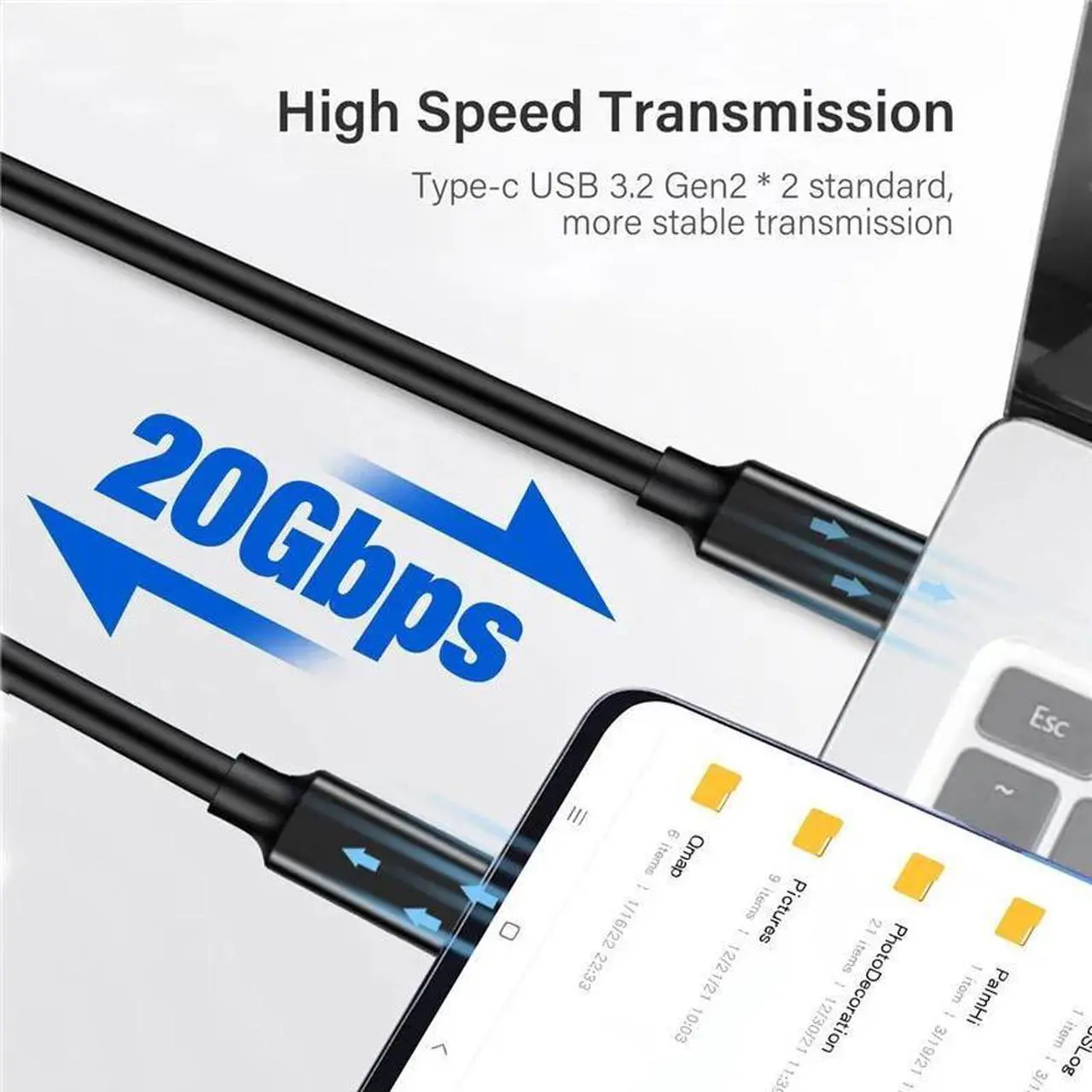 Airplus Cable USB 3.2 Gen2 Type-C toType-C 100W 20Gbps 8K60Hz 2M – Image 7