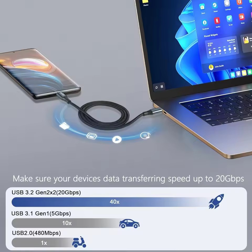 Airplus Cable USB 3.2 Gen2 Type-C toType-C 100W 20Gbps 8K60Hz 2M – Image 5